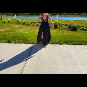 Free People Navy Blue gown - size 4 and shortened for 5’3 height with heels